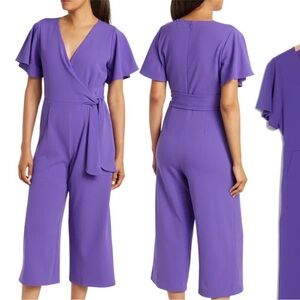 Tahari Purple Wrap Jumpsuit